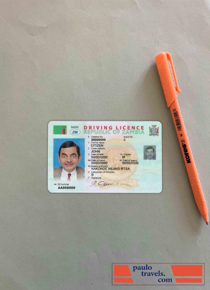 Zambia DL photolook FRONT PSD template